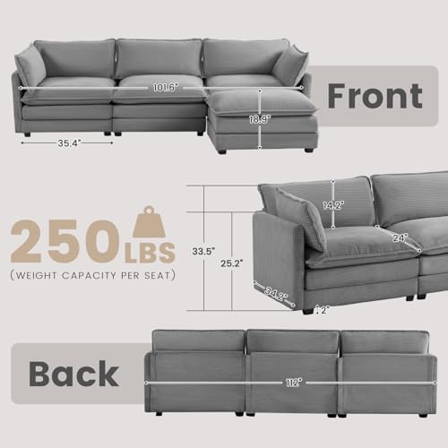 ROWHY 112'' Modular Sectional Cloud Couch - Image 2