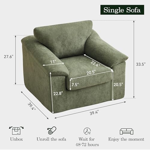 Boneless Single Sofa Chair, Modern Cloud Accent Chair, Comfy Deep Seat Couch - Image 2