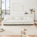 Modular Sectional Sofa for Living Room, 3 Seater White Large Sectional Couches by Wunlerlant