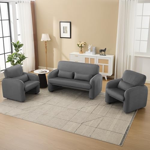 WUTUTUEE 56'' Corduroy Loveseat Sofa, 2 Seater Love Seat Couch - Image 6