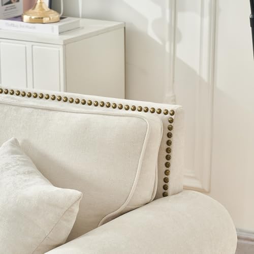 86.5" Classic Chenille Sofa Couch 3-Seater | Chesterfield Style - Image 6