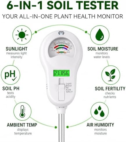 Soil Test Kit, 6-in-1 Soil Moisture Meter, PH/Sunlight/Soil Moisture/Fertility - Image 2