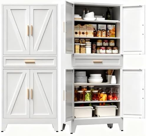 COFaR 71" Tall Kitchen Pantry, Farmhouse Storage Cabinet by COFAR