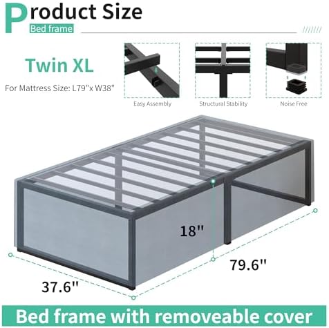 Lutown-Teen 18 Inch Twin XL Bed Frames - Image 2