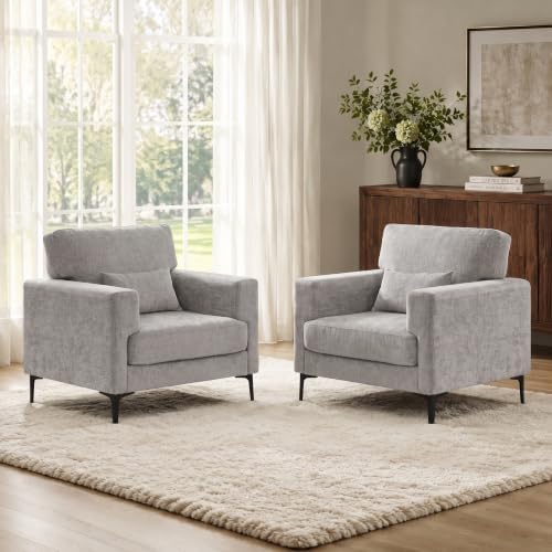 Oversized Accent Chair Armchair Set of 2 by IMMULIZEHOME