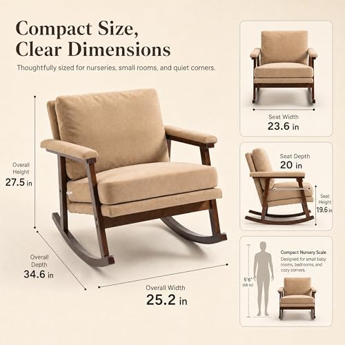 Rocking Chair Nursery, Compact Glider Rocking Chair - Image 2