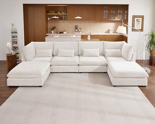 154" Oversize Chenille Modular Sectional Sofa Couches by CHICHOUSE