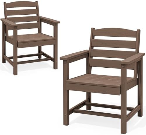 SERWALL Outdoor HDPE Dining Chairs Set of 2 by SERWALL