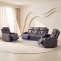 Leather Power Recliner Sofa Set by Unknown