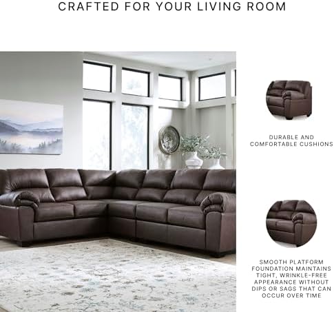 Signature Design by Ashley Sectional Couch, Left Facing, Umber Brown - Image 5