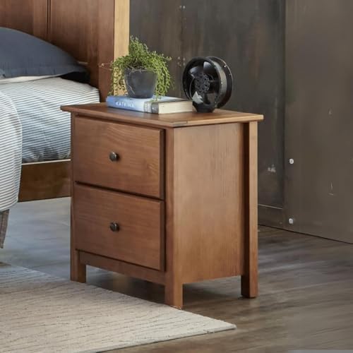 Grain Wood Furniture Shaker 2-Drawer Bedside Nightstand, Solid Wood by GrainWoodFurniture