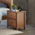 Grain Wood Furniture Shaker 2-Drawer Bedside Nightstand, Solid Wood by GrainWoodFurniture