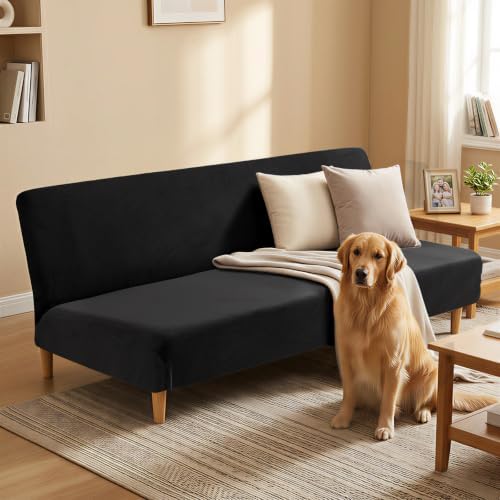 XINEAGE Velvet Futon Cover, Stretch Armless Futon Slipcover - Image 2