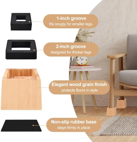 Wooden Bed Risers 3 Inch Heavy Duty, Support 2500 lbs - Image 3