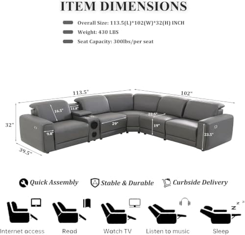 Power Recliner Sectional Sofa - Image 2