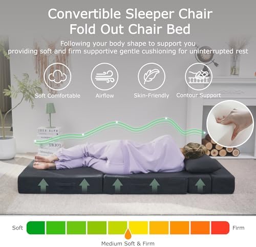 Folding Sofa Bed, Convertible Sleeper Chair Bed, Floor Sofa - Image 3