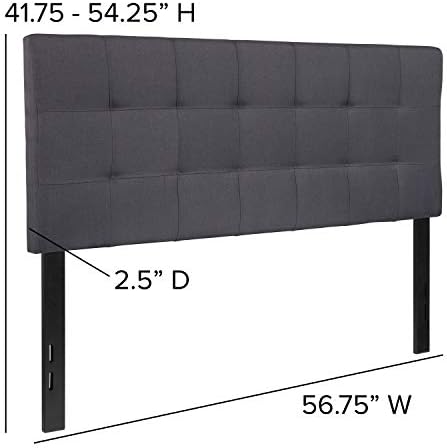 Flash Furniture Bedford Tufted Upholstered Full Size Headboard in Dark Gray - Image 2