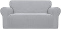 Easy-Going Stretch Oversized Loveseat Couch Covers Washable Silver Gray by Easy-Going