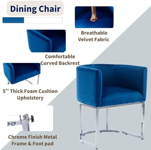 HNY Mid Century Modern Upholstered Barrel Dining Chairs - Image 4