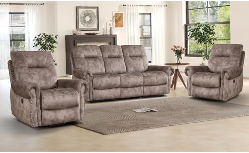 EBELLO 3 Pieces Reclining Couch Furniture Set by EBELLO