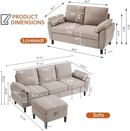 2 Pieces Sectional Sofa Set - Image 2
