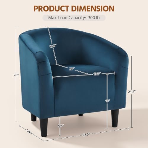 Yaheetech Compact Velvet Accent Chairs Set of 2 - Image 3