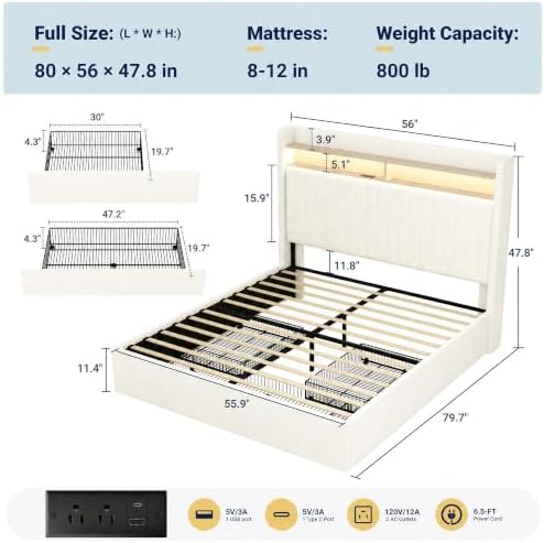 SHA CERLIN Full Upholstered Platform Bed Frame - Image 2