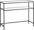 VASAGLE 39.4 Inchs Console Sofa Table, Tempered Glass, 2 Shelves by VASAGLEbySONGMICSHOME