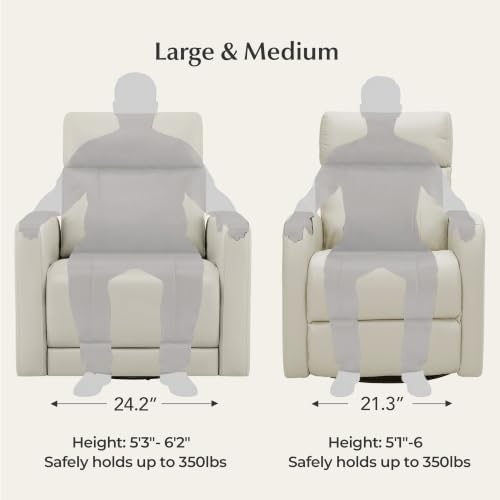CHITA Genuine Leather Power Recliner Chair, Swivel Glider - Image 7