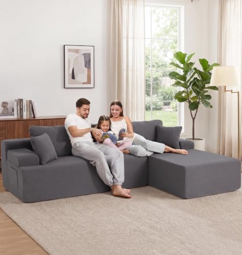 Hobestluk Boneless Couches Modular Sectional Sofa L-Shape Oversized Chaise - Image 3