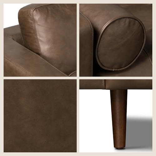 Poly & BARK Napa 88.5" Sofa – Cocoa Brown Full-Grain Pure-Aniline Italian - Image 6