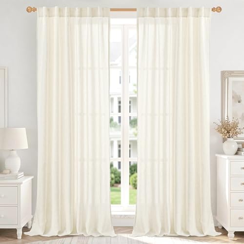 YoungsTex Ivory Linen Curtains 90 Inch Length by YoungsTex