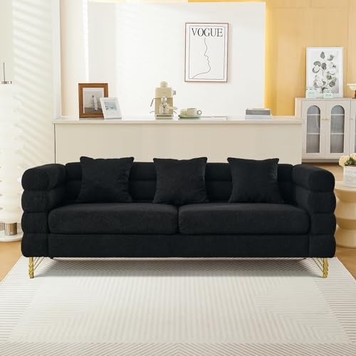 mikibama Modern Teddy Sectional Sofa, 81 Inch Oversized Sofa Couch, Luxury 3 - Image 3
