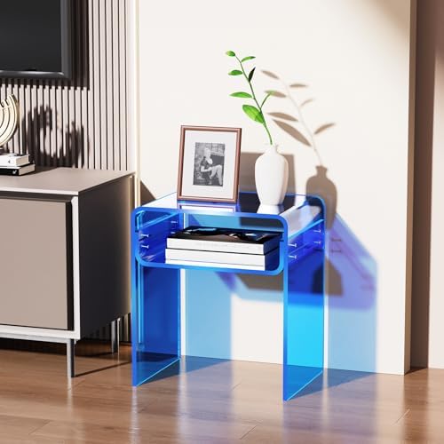 Clear Acrylic End Table 2-Tier Bedside nightstand - Image 6