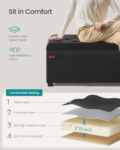 SONGMICS Storage Ottoman Bench, Foot Rest - Image 5