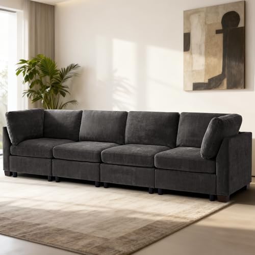 EDILLY 122 inches Oversized Modular Sectional Fabric Cloud Sofa Set, Extra - Image 2