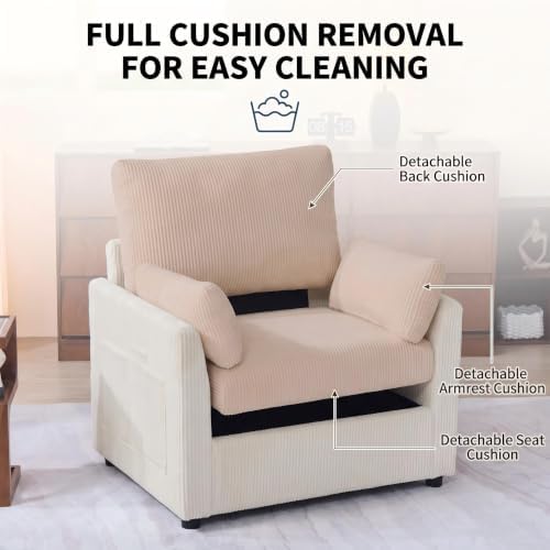 Mofolit 38“ Modern Corduory Accent Chair - Image 6