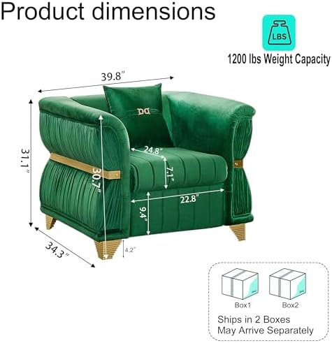 KEIKI 40" Luxury Oversized Velvet Chesterfield Sofa - Image 2