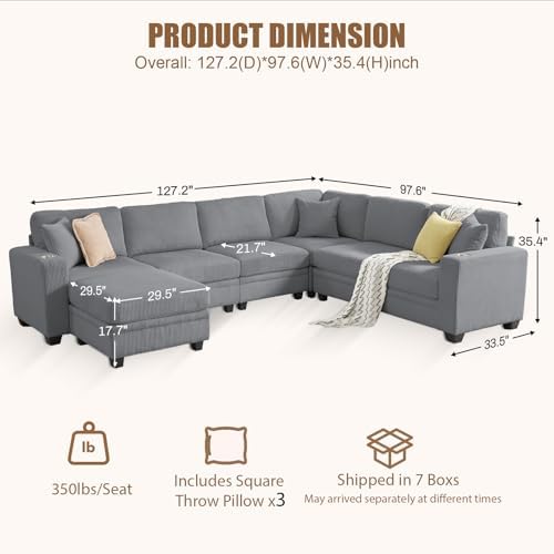127" Modular Sectional Couch - Image 2