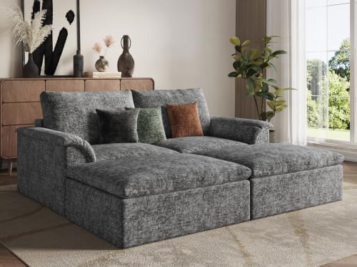 EASE MOOSE Boneless Sectional Couches, Oversized Sofa Bed by EASEMOOSE
