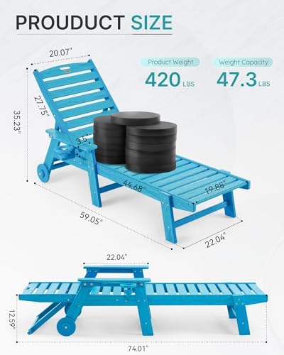 Patio Chaise Lounge Chair Outdoor - Image 2