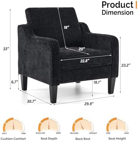 VINGLI Mid-Century Modern Accent Chair, 1 Seat, 380 lbs Weight Capacity - Image 2