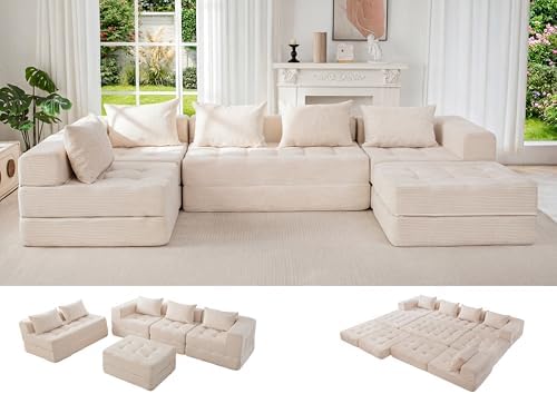 MAXYOYO 6-Seater U-Shaped Modular Sectional Sofa Couch by MAXYOYO