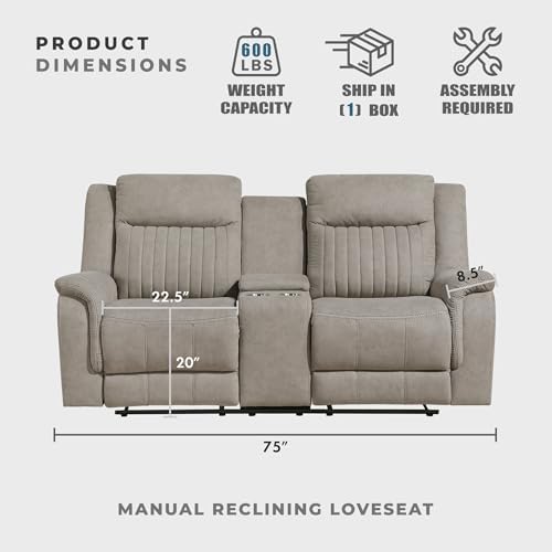 Lexicon 75" W Manual Double Reclining Loveseat - Image 5