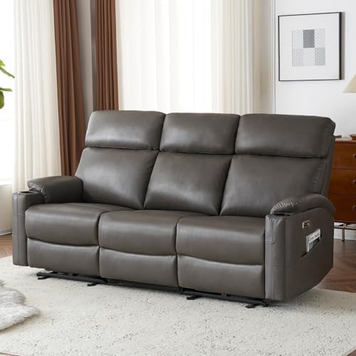 Power Reclining Sofa, 3-Seat Dual Electric Recliner Couch by PALLOMEAdventureHouse
