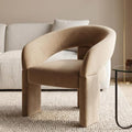 LukeAlon Mid Century Modern Velvet Accent Chair – Round Barrel Back Armchair by LukeAlon