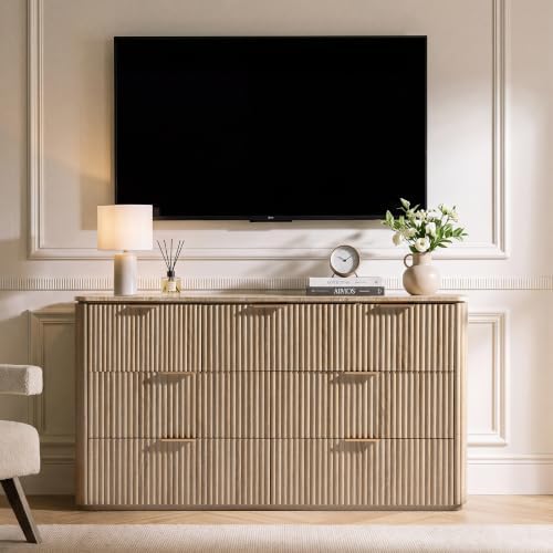 Fluted 7 Drawer Dresser for Bedroom - Image 6