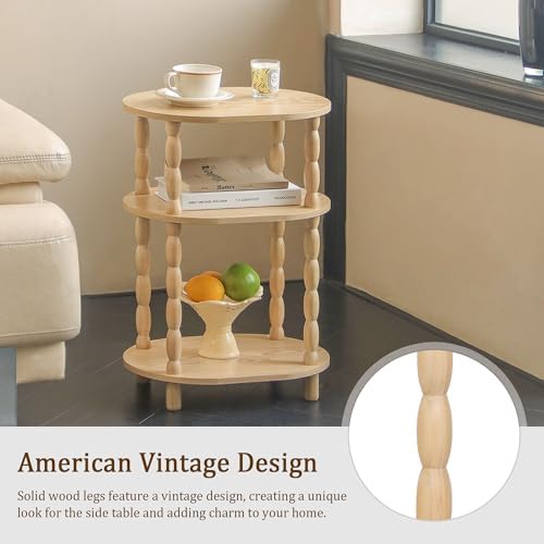 MaxSmeo End Table with Charging Station, Small Oval Side Table - Image 5