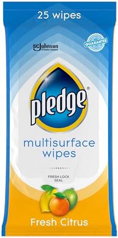 Pledge pH Balanced Multi Surface Cleaning Wipes, Fresh Citrus, 25 Ct, 1 pk by Pledge