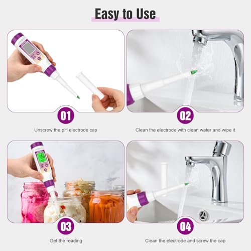 pH Meter for Food Fermentation, Spear pH Probe for Canning Salsa - Image 6